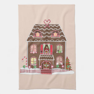 gingerbread house kitchen towel
