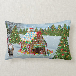 Gingerbread House Lumbar Cushion