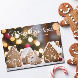 Gingerbread House Merry Christmas Real Estate Holiday Card
