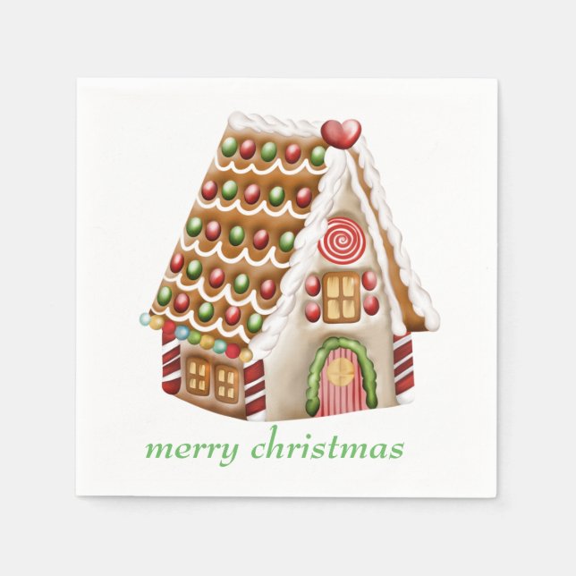 Gingerbread House Napkin (Front)