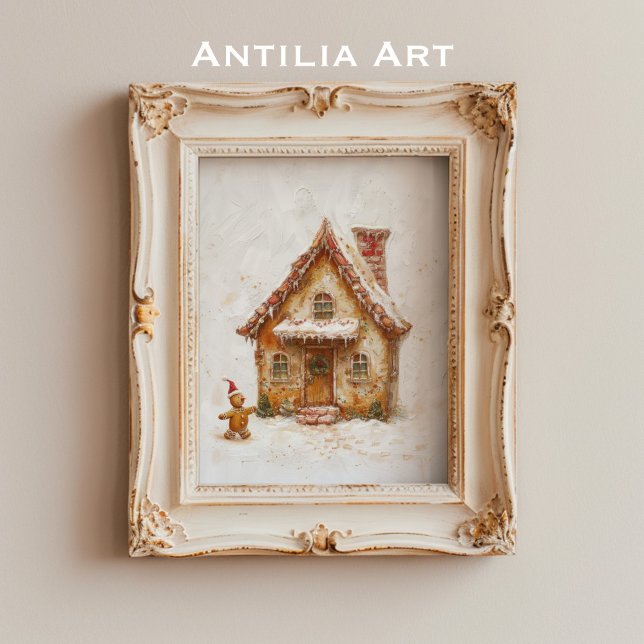 Gingerbread House Painting Christmas Whimsical  Poster (Creator Uploaded)