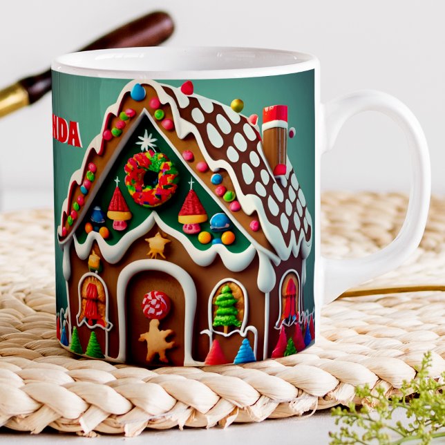 Gingerbread House Personalised Kids Hot Chocolate Coffee Mug (Creator Uploaded)