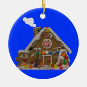 Gingerbread House Photo Ceramic Tree Decoration