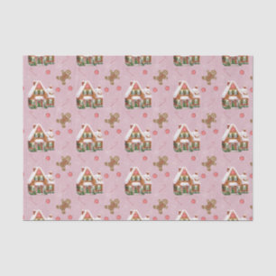 Gingerbread House Pink Christmas Tissue Paper