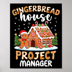 Gingerbread House Project Manager Christmas Cookie Poster