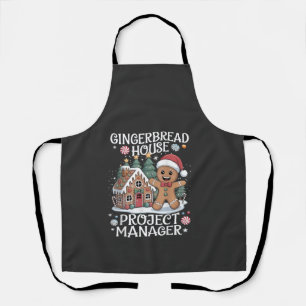 Gingerbread House Project Manager Funny Christmas Apron