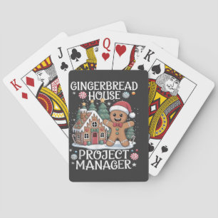 Gingerbread House Project Manager Funny Christmas Playing Cards