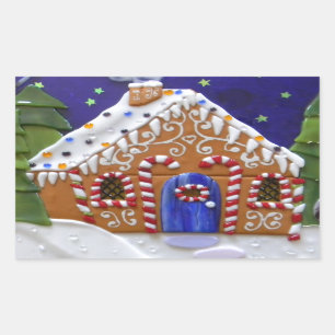 Gingerbread House Rectangular Sticker