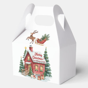 Gingerbread House Reindeer Fir Trees Favour Box