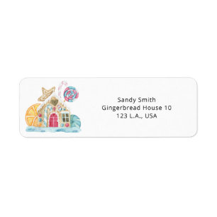 Gingerbread house  return address label
