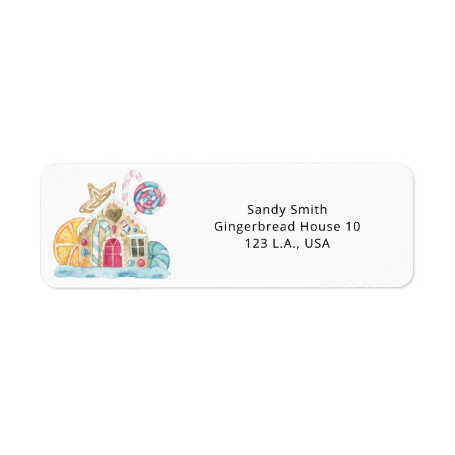 Gingerbread house  return address label (Front)