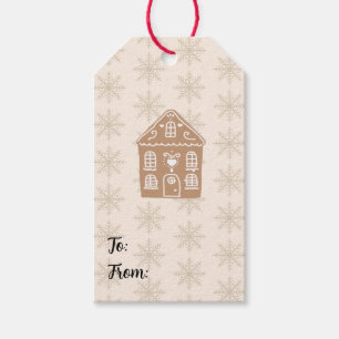Gingerbread House Snowflake Pattern Gift Tags