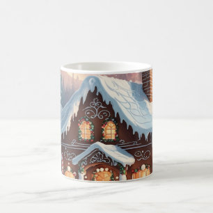 Gingerbread House Snowy Christmas Scene  Coffee Mug