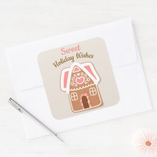 Gingerbread House Square Sticker