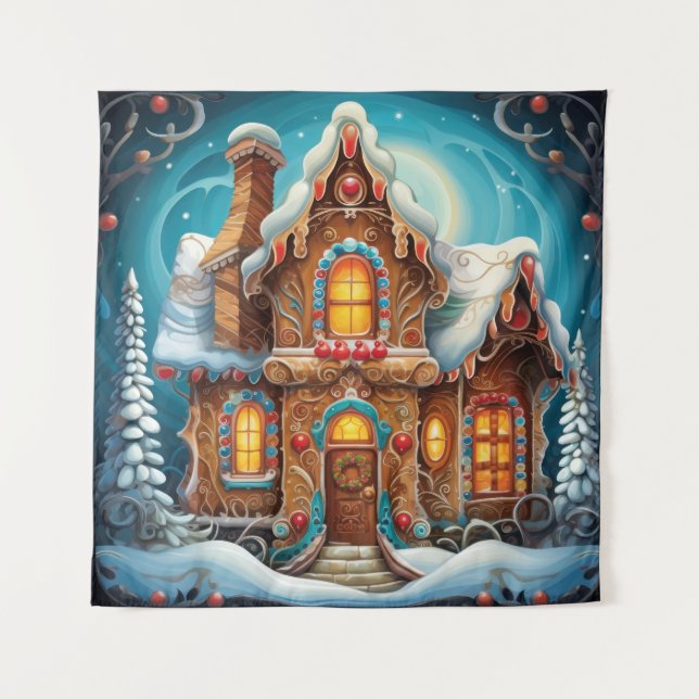 Gingerbread House Tapestry (Front)