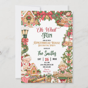 Gingerbread House Theme Oh What Fun Christmas Invitation