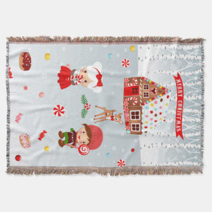 Gingerbread House Throw Blanket