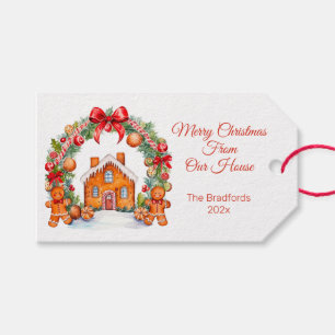 Gingerbread House Wreath Christmas Gift Tags