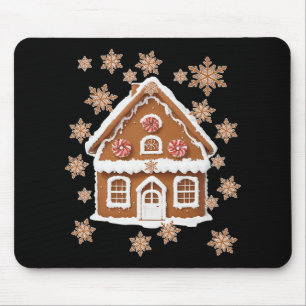 Gingerbread Houses And Snowflakes Sweet Christmas Mouse Pad