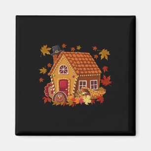 Gingerbread Houses Autumn Season Design Thanksgivi Magnet