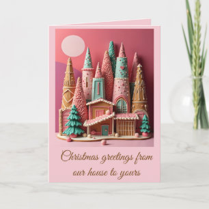 Gingerbread Houses Kitsch Germanic Christmas  Card