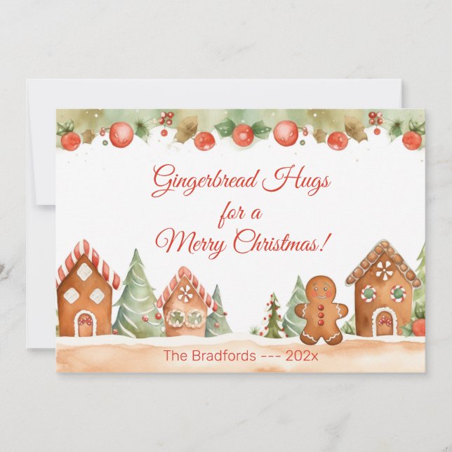 Gingerbread Hugs Christmas Card (Front)
