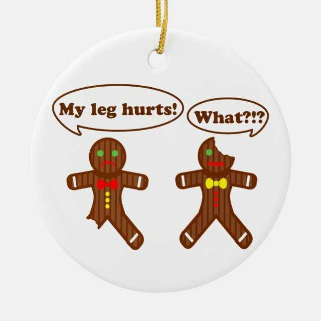 Gingerbread Humour Ceramic Ornament (Front)