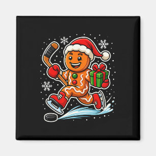 Gingerbread Ice Hockey Player Sports Lover Xmas Pa Magnet