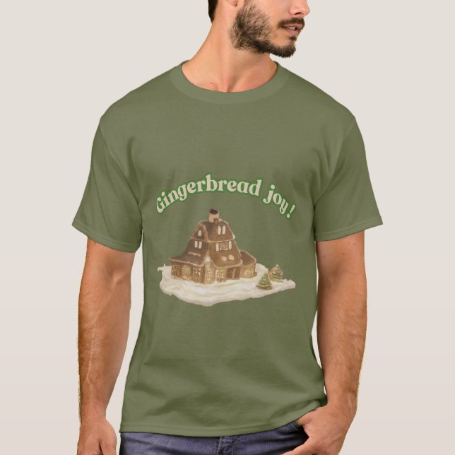 "Gingerbread Joy!" Anime-Inspired Cosy Cottage Tee (Front)