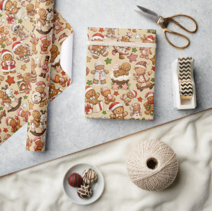 Gingerbread Joy Christmas Wrapping Paper