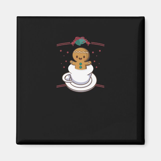Gingerbread Kawaii Christmas Magnet (Front)