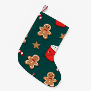 Gingerbread Kids Pattern Christmas Small Christmas Stocking