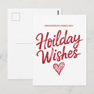 Gingerbread Kisses Christmas Postcard