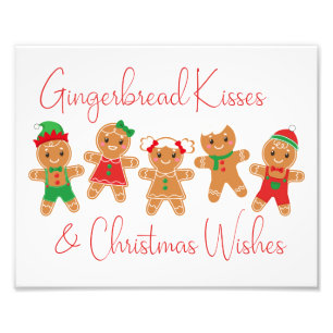 Gingerbread Kisses & Christmas Wishes Photo Print