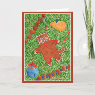 GINGERBREAD KITTY "Meowy Christmas" Card 3