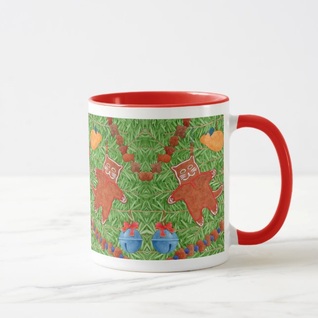 GINGERBREAD KITTY Red Combo Mug (Right)