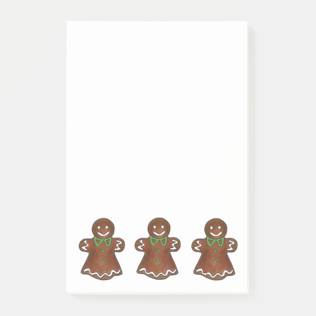 Gingerbread Lady Holiday Christmas Cookie Baking Post-it Notes (Front)