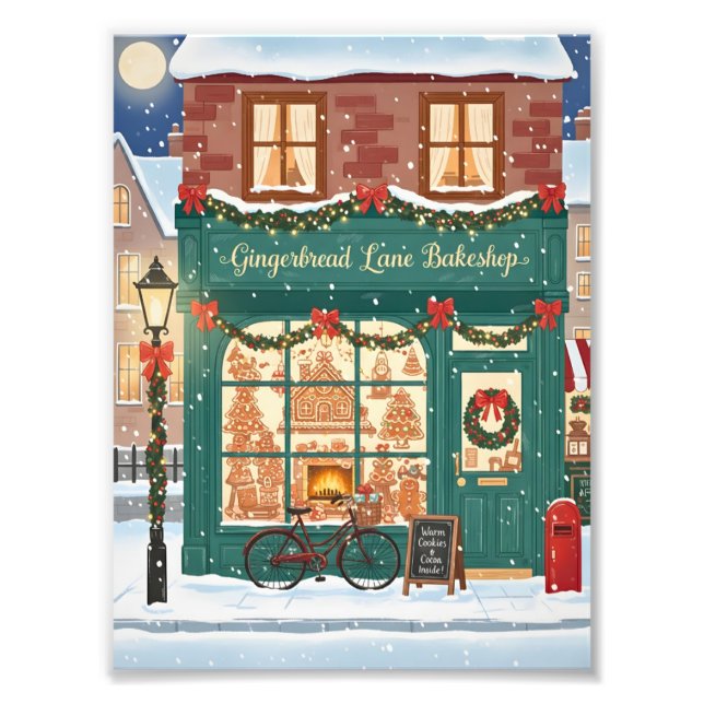 Gingerbread Lane Bakeshop Illustration Posters (Front)