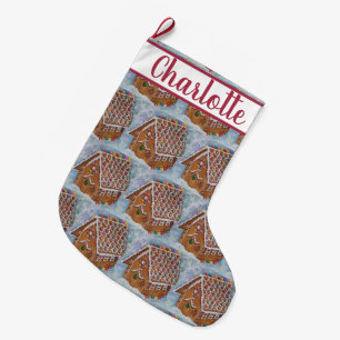 Gingerbread Large Christmas Stocking