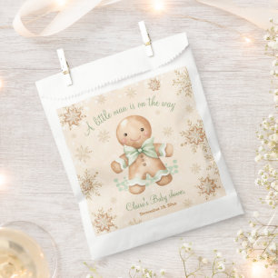 Gingerbread Little Man Christmas Baby Shower Favour Bag