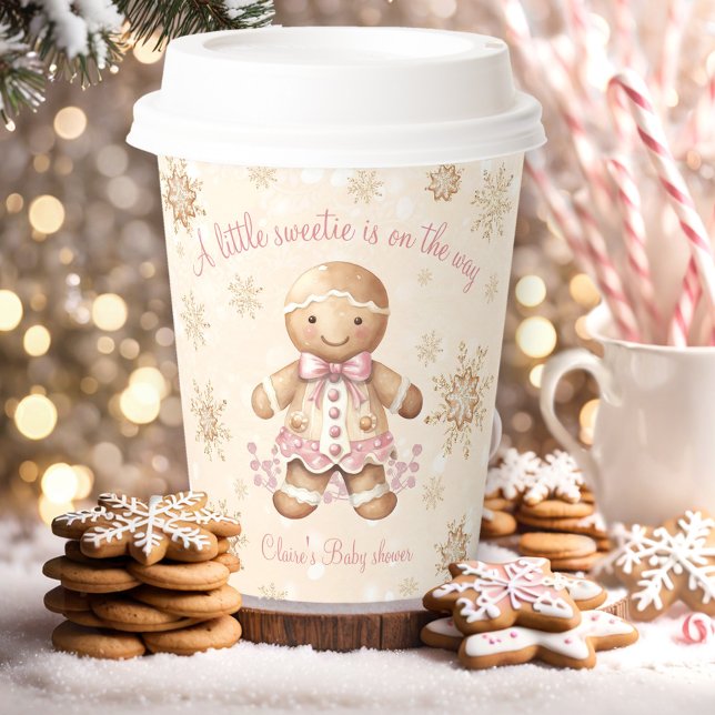 Gingerbread Little Sweetie Christmas Baby Shower Paper Cups (Gingerbread Little Sweetie Christmas Baby Shower Paper Cups)