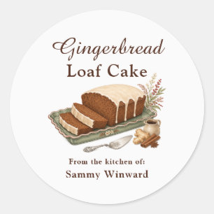 Gingerbread Loaf Cake Gift Label