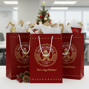 Gingerbread & Log Cabin Christmas ID1217 Medium Gift Bag