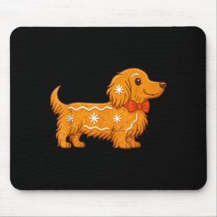 Gingerbread Long Hair Dachshund Christmas Pajama T Mouse Pad