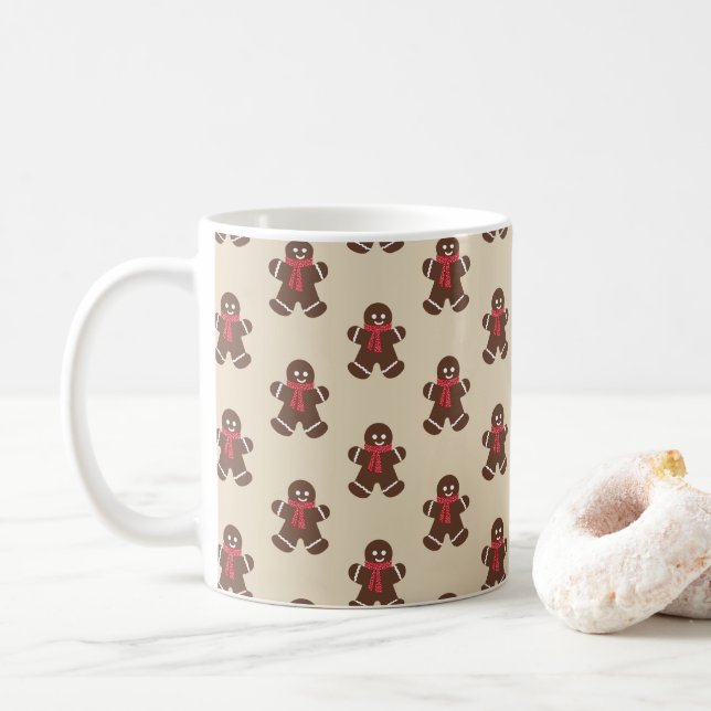 gingerbread male - beige coffee mug (With Donut)