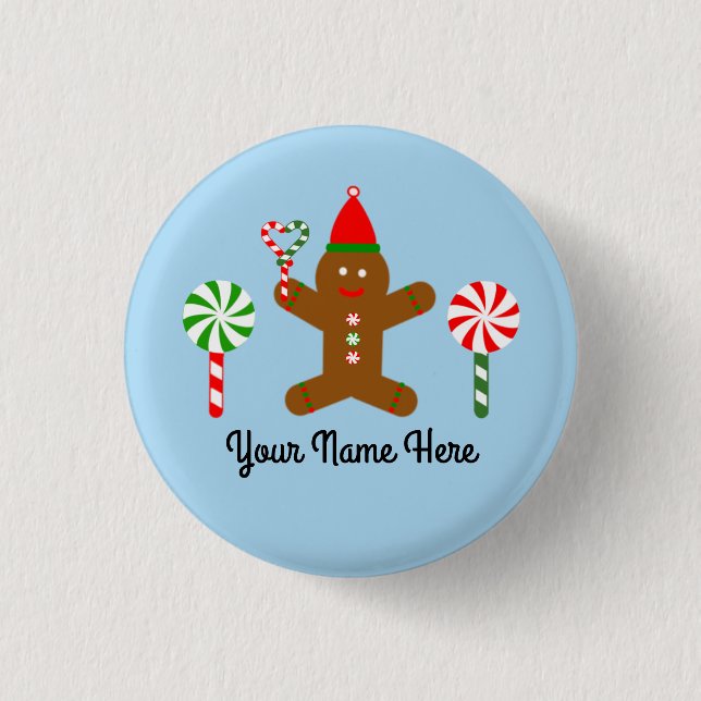 Gingerbread Man #1 Button (Front)