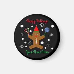 Gingerbread Man #2 Round Magnet