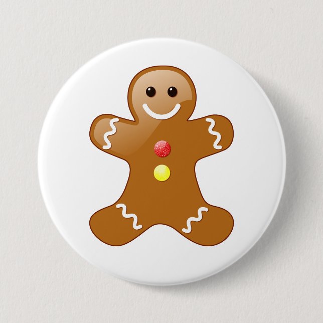 Gingerbread Man 7.5 Cm Round Badge (Front)