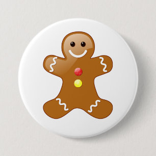 Gingerbread Man 7.5 Cm Round Badge