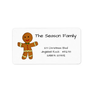 Gingerbread man address label